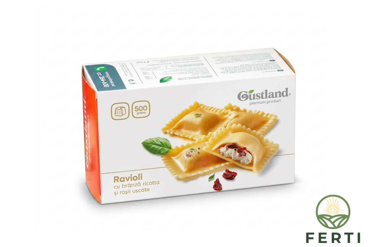 Ravioli cu brânză ricotta și roșii uscate
